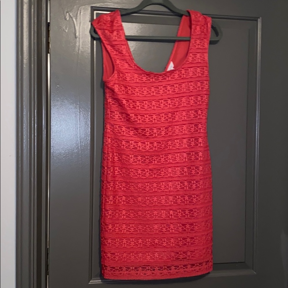 BCBG Pink lacy mini dress